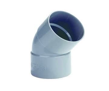 Afbeeldingen van DYKA PVC Bocht 40mm 2x lijmmof 45° grijs