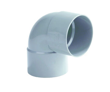 Afbeeldingen van DYKA PVC Korte bocht 50mm 2x lijmmof 90° grijs