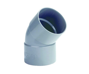 Afbeeldingen van DYKA PVC Bocht 110mm 2x lijmmof 45° grijs