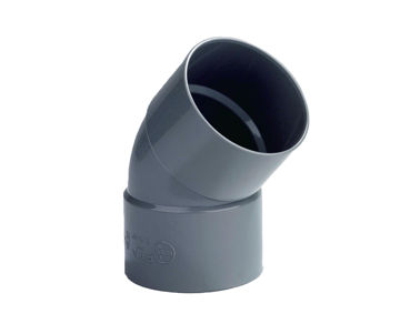Afbeeldingen van DYKA PVC Bocht 160mm 2x lijmmof 45° grijs