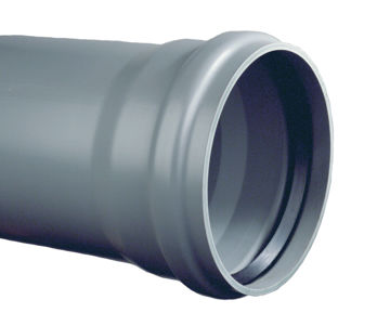 Afbeeldingen van PVC U-3 Buis KOMO SN4 250x6,1mm mof/ spie grijs L=5m