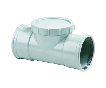 Afbeeldingen van DYKA PVC Ontstoppingsstuk met schroefdeksel SN 4 160mm 2x mof grijs