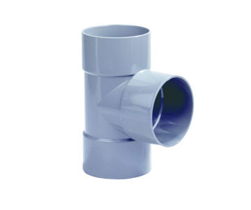 Afbeeldingen van DYKA PVC T-stuk 160mm 3x lijmmof 90° grijs