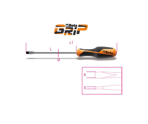 Picture of BETA Screwdriver For Slotted Head Screws 1,2x6,5x125mm