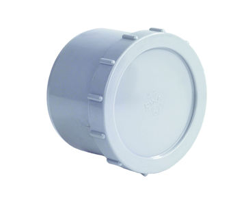Afbeeldingen van DYKA PVC Eindstuk met schroefdeksel passend in de lijmmof 200mm spie grijs