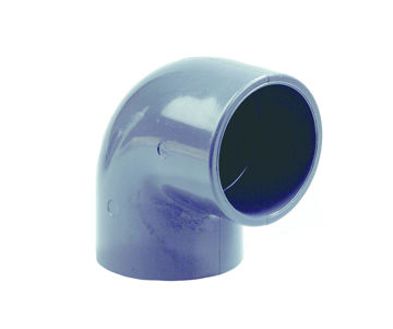 Afbeeldingen van DYKA PVC Knie PN16 160mm 2x lijmmof 90° grijs