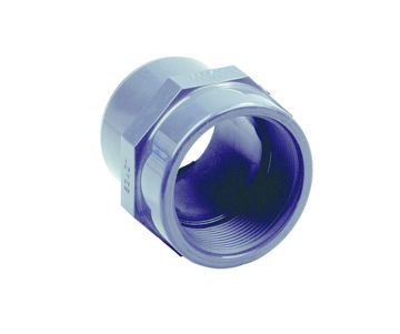 Afbeeldingen van DYKA PVC Overgangstuk PN16 20mm x 1/2" spie/ binnendraad grijs