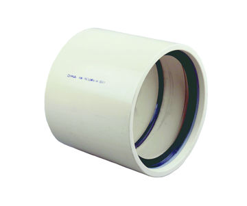 Afbeeldingen van DYKA PVC Steekmof KIWA PN10 200mm 2x mof crème