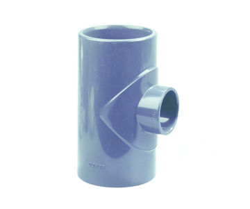 Afbeeldingen van DYKA PVC Verloop T-stuk PN16 40x25mm 3x lijmmof 90° grijs