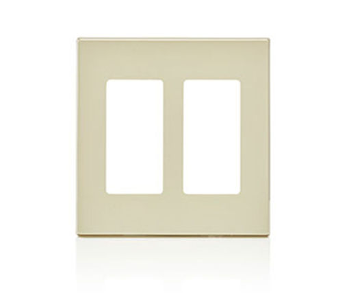 Picture of LEVITON 2-Gang Screwless Wallplate  Light Almond