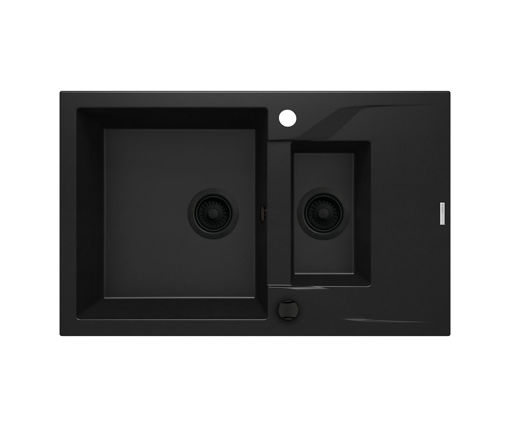 Afbeeldingen van DEANTE Andante 1,5-Bowl Granite Sink W/ Drainer 780X490X194, Nero,W/ Space Saver