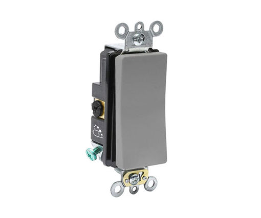 Picture of LEVITON Switch Antimicrobial Tr. 3way Comm. Gr. Rocker 20A-120Vac Decora Plus Gray