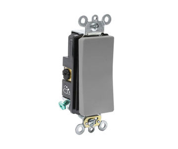 Afbeeldingen van LEVITON Switch Antimicrobial Tr. 3way Comm. Gr. Rocker 20A-120Vac Decora Plus Gray